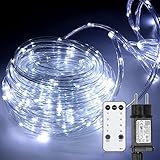 Cecaylie LED Lichtschlauch 20M, Kaltweiße 200 LEDs Lichterschlauch IP65 Wasserfest, 8 Modi dimmbar LED Schlauch, inkl. Fernbedienung & Timer, für Innen Außen Balkon Hochzeit Weihnachtsbaum