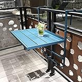 für Geländer im Freien Klappbarer Klapptisch zur Wandmontage, Hängetisch für den Balkon, höhenverstellbarer Hängetisch, schwebender Arbeitsplatz aus Eisen