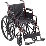 TONPOP Fahren Sie Den Medizinischen Rollstuhl Für Ältere Menschen – Rollstuhl Mit Drehbarem Hintergrundarm Und Klappbarem Pedal – 18-Zoll-Sitz. A,One Size