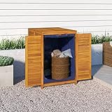 JUNZAI Gartenbox, Kissenbox Outdoor WassBerdicht, Auflagenbox, Aufbewahrungsbox, Terrassenschrank, Gartentruhe, Gartenkiste, Garten Aufbewahrung, 70x87x104 cm Massivholz Akazie