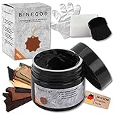 Binego® Lederreparatur Lederpflege Creme Set [50 ml] | Für Leder & Kunstleder Reparatur und Pflege | Reparaturset für Autositze, Sofa, Möbel, Schuhe, Handtaschen und mehr (Schwarz)