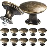 HUANGY Brateuanoii 12 Stück Antik Bronze Schubladenknopf Runden, Bronze Vintage Schranktürknöpfe, Schubladenknöpfe Knauf, 30mm Knauf für Schrank Kleiderschrank Schublade Möbel Türgriff