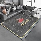 RUGYUW Teppich Bad kuschelige Grau-braun-rosa Kronenmuster Schlafzimmer teppiche weich und angenehm läufer rutschfest 50X80cm