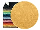 npluseins Mikrofaser Badteppich - viele Farben & Größen 800.1026, Sonne, 110 cm rund