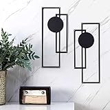 2 Stück Wanddeko, Wandbehang Metall Wanddekoration Minimalistisches Geometrisches Ornament, für Schlafzimmer Gang Büro Dekorieren