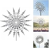 HAZARA Magische WindmüHle, Windspiel FüR DraußEn, Metall Deko Garten, Windspinner, füR Terrasse Und Garten, Als Terrassendekoration