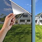 GodUp Spiegelfolie Wärmeisolierung Sonnenschutzfolie Fensterfolie 99% UV-Schutz Fenster innen selbstklebend für Büro und Haus sliber (Silber2, 40x200 cm)