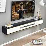 FPIGSHS TV Lowboard, TV-Schrank 120cm TV Lowboard Board Hängend Hängeschrank Wohnwand Set-Top-Box-Lagerregal，Multimedia Wandregal,für PS4 Cable Box Spielekonsole Streaming Media Equipment