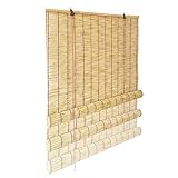 HRXQSHH 3 Farben Bambusrollo 60 Bis 150 cm Breite Schilf Vorhang, Natur Bambus Rollo Bambus Blickdicht Holzjalousie Atmungsaktiv Für Terrasse/Garten/Küche (Color : B, Size : B150xH200cm)