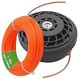 Zeqeey Doppelfadenkopf M10 x 1,25mm Links Fadenkopf mit 2,4mm x 15m Faden für Rasentrimmer Freischneider Motorsense Ersatzfadenspule