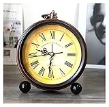 NOGRAX Wecker,aboveClock Wecker Nachttisch, Wecker, Nachttischwecker, Retro-europäischer pastoraler kreativer Wecker Lazy Mute Student Wecker Einfacher kleiner Nachttischwecker (Farbe: G, Größe: 5 i U