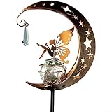 HIGHFLY Solar Mond Lichterkette Warmweiß Licht Garten Deko Schmiedeeisen Erdungsstecker Lichter Außenbeleuchtung für Gärten, Terrassen, Rasen
