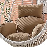 Abnehmbarer Swing Chair Kissen, Wasserdicht Schaukel Hängekorb Sitzkissen, Hängendes Ei Stuhlkissen Dicker, für Balkon Hängender Korb Schaukelstuhl (Nur Kissen)(Color:Khaki)