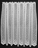 Scheibengardine Mini Quadrate 90 cm hoch Weiß - Wunschbreite frei wählbar durch gekaufte Menge in 25 cm Schritten - Meterware