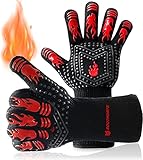 SOUTHGATE Grillhandschuhe Ofenhandschuhe Hitzebeständig Grillhandschuh 800 Grad Feuerfeste Handschuhe rutschfeste Kochhandschuhe Backhandschuhe Topfhandschuhe für Küche Grill BBQ (1 Paar)