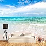 DEKii 3D Prinzessin Tapete Wandbild Meer Strand Blauer Himmel Landschaft Wandtattoos DIY Poster Fototapete Wandkunst Dekoration