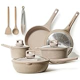 Topfsets Pfannenset 11-Teilig,Pfanne 24cm,28cm,Stielkasserolle 16cm,Topf 24cm,Tiefe Bratpfanne 28cm,Antihaft-Beschichtung mit Deckel,Kochgeschirr-Set,Induktionspfanne,Bester Papa Geschenk Vatertag