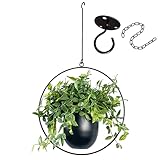 VDYXEW Hängende Pflanzgefäße für Innen- und Außenpflanzen mit Haken aus Metall, moderner Wand- und Deckenpflanzer, minimalistischer Blumentopf, Hänger für Heimdekoration, schwarz (1 Stück)