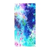 Yamjisen Handtücher Fusselfrei Quadratisches Strandtuch aus ultrafeiner Faser, Handtuchmaterial, quadratisches Handtuch, Tie-Dyeing-, 3D-Digitaldruck Handtuch Blau Gemustert