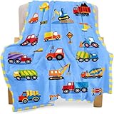 Luogort Kuscheldecke Kinder Fleece Decken für Jungen Mädchen - Flugzeug LKW Autos gedruckte Decke- Nette Bequeme Kinder LKW Kleinkind Kuscheldecke Geschenke Ideal für Kinder Geburtstag 130x150cm…