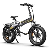 A Dece Oasis ADO A20F XE E-Klapprad, E-Bike, Pedelec E-Bike 20 Zoll Fetter Reifen, 250W Motor/36V/10.4Ah Batterie/25 km/h,Mit montiertem Heckrahmen,grau