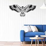 YJSBXN 3D Metall Adler Wanddeko Gold, 3D Deko, Metall Wandkunst, Wanddekoration Wandbild aus Metall, für Garten Wohnzimmer, Schlafzimmer, Esszimmer Wohnkultur