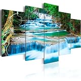 murando - Bilder Wasserfall 200x100 cm - Leinwandbilder - Fertig Aufgespannt - Vlies Leinwand - 5 tlg - Wandbilder XXL - Kunstdrucke - Wandbild - Landschaft Natur Bäume 030212-101