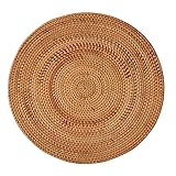 Rattan Gewebte Platzsets Rutschfeste Hitzebeständige Platzmatte Runde Tischsets Platzset Handgewebte Tischsets Tischset Tisch Abendessen Hochzeit (Farbe: A)