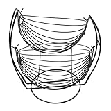 Obstkorb mit 2 Etagen, starke Tragkraft, Obstaufbewahrung, Schreibtischhalter, hält Frische für Büro