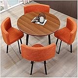 FAJOS Kleines Büro Empfangsraum Club Tisch und Stuhl Set Einfaches nordisches Café Westliches Restaurant Sonnenraum Zuhause Küche Dessertladen Bildungseinrichtungen Konferenzraum Hotel (Farbe: Orange)
