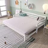 I0I&I0I Modernes Tagesbett mit ausziehbarem Bettgestell - Multifunktionales Schlafsofa für Wohnzimmer und Schlafzimmer - (3ft) 90 x 190 cm (Weiß)
