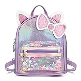 Wodasi Kinderrucksack Kindergarten, Lila Kinderrucksack Mädchen, Kinderrucksack Babyrucksack Kindergartenrucksack für Kinder Baby Mädchen Kleinkind, Süßer Katzenohren Rucksack