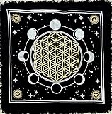 Altartuch Phasen der Mondsonne, Stern Hexerei Alter Spread Top Tuch Wicca quadratisch spirituelle Tarotkarten Wahrsagungstischdecke Astrologie heilige Tuch Zimmer Home Wanddekoration 24 x 24