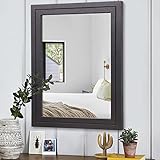 AAZZKANG Spiegel für die Wand, schwarz, 50,8 x 40,6 cm, mit Holzrahmen, rustikaler Wandspiegel, dekorativer rechteckiger Spiegel für Schlafzimmer, Badezimmer, Wohnzimmer