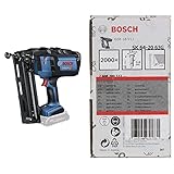 Bosch Professional 18V System Akku-Nagler GNH 18V-64 M (max. Nagel-Ø 1,6 mm, Nagellänge 64 mm, ohne Akkus und Ladegerät, im Karton) + 2000x Senkkopf-Stift SK64 20G, 63 mm