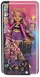 Mattel Monster High 2022 Day Out – MTHKY72 – Puppe mit Gelenken, 25 cm – Figur Clawdeen Wolf Violett