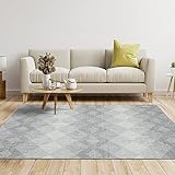 MillePark Teppich Rechteckig Boho-Stil Teppiche Wohnzimmer Waschbarer Faltbar Chenille Küchenteppich für Schlafzimmer Ihnnen und Außen Teppich Streifen Muster Grau#2 160x230cm