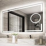 STARLEAD LED Badspiegel 120 x 70 cm LED Spiegel Badezimmerspiegel mit Beleuchtung Lichtspiegel Wandspiegel mit Touchschalter IP44 energiesparend [Energieklasse A++]
