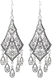 Générique Ohrringe Vintage Frauen Kerzenständer Eardrops Hohl Blätter Quasten Haken Ohrringe Nice and Deft