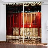 Vorhänge Wohnzimmer Blickdicht Gardinen Verdunkelungsvorhang Schlafzimmer Kinderzimmer Thermovorhang Fensterdekoration 3D Waldwasserfalllandschaft Muster Ösenschal 2Er Set 230X234Cm