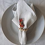 Farnberg 6 Servietten aus Leinen - hochwertige Stoffservietten - edle Hochzeitsservietten - Wiederverwendbare Leinen-Servietten - (40 x 40 cm) - (Natur)