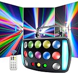 Eagou Diary DiscoLichter Soundaktiviertes Partylichter mit Fernbedienung DMX 512 Derby Light RGBW Bühnenlicht für Party Club Bar Home