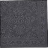 PAPSTAR 250 Servietten 'ROYAL Collection' 1/4-Falz 40 cm x 40 cm schwarz 'Arabesque' (89277, 5x50 Stück)