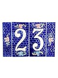 fd-bolletta arredamento e illuminazione hausnummernschild blau, hausnummer keramik italien nb2 Maße: Höhe 15cm, Gesamtbreite 22,7cm