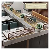 YJEUZCD Esstisch Bildschirme, Aushöhlen Kein Verblassen Essbereich Dekorative Trennwände, Schmiedearbeiten Heißer Topf Restaurant Arbeitsplatte Desk Divider, 30cm Niedriger Zaun (Farbe : Gold-A, Grö