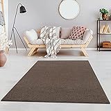 Fashion4Home Einfarbiger Kurzflorteppich für Wohnzimmer, Kinderzimmer, Schlafzimmer, Arbeitszimmer, Büro, Flur und Küche, Farbe: Braun/Taupe, Größe: 120 x 170 cm