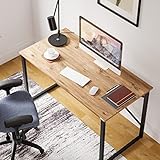 furniChic Schreibtisch, Computertisch, Bürotisch, Arbeitstisch PC, ideal fürs Büro/Home, Stahlgestell, Modern Design, Laminated-Tischplatte, E1 Zertifiziert (Atlantic Pine, 60 x 120)