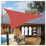 Sonnensegel Balkon ， Sonnensegel Wasserdicht Sonnenschutz Sonnensegel WasserdurchläSsig ， FüR Garten Terrasse Schwimmbad,Red-3.6m/12ftx3.6m/12ftx3.6m/12ft