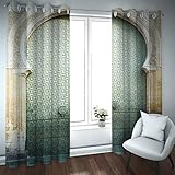 LEFEDA Schwarze Verdunkelung Tülle Vorhänge Mode Frauen Druckmuster Wärmeisolierte Fenstervorhänge für Schlafzimmer Wohnzimmer 2 Paneele 132x160cm