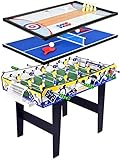 Multifunktionaler 4-in-1-Steady-Combo-Spieltisch, Hockey-Tisch, Fußball, Tischfußball, Billardtisch, Tischtennistisch, Tisch-Air-Hockey-Spiel, Kinder/Erwachsene/Familie, multifunktional